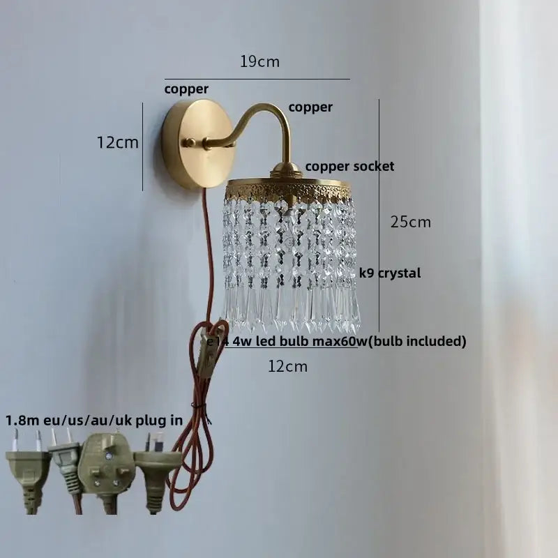 Modern gold conch shell wall light fixture bedroom pull chain switch