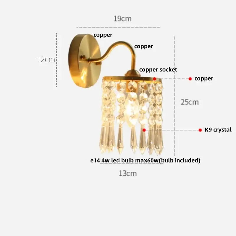 Modern gold conch shell wall light fixture bedroom pull chain switch