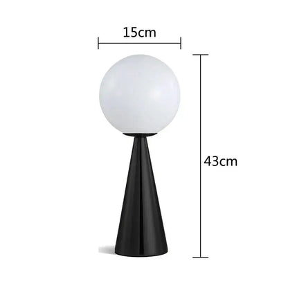 Modern gold cone glass table lamp bedroom frosted globe light