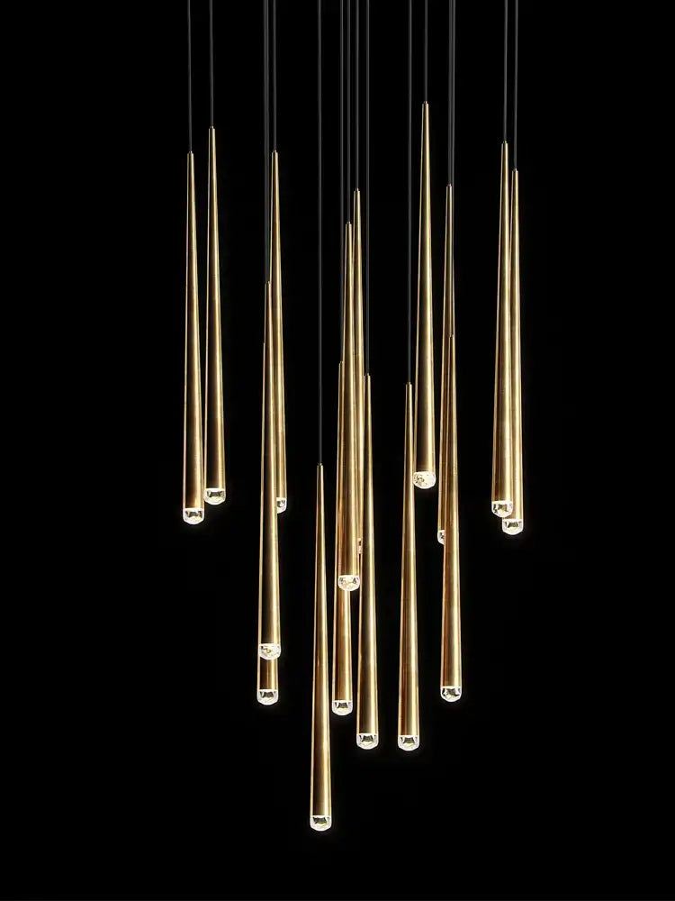 Modern gold conical led nordic chandelier dining room pendant light