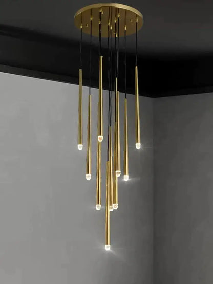 Modern gold conical led nordic chandelier dining room pendant light