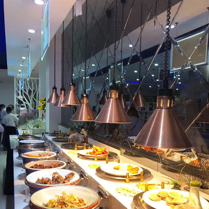 Modern gold & copper bell 250w electric heat lamp kitchen pendant light