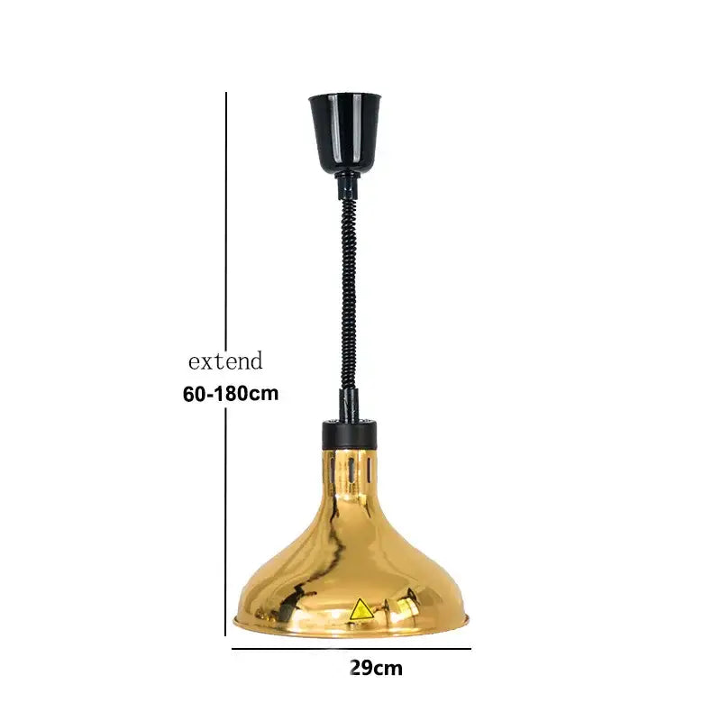 Modern gold & copper bell 250w electric heat lamp kitchen pendant light