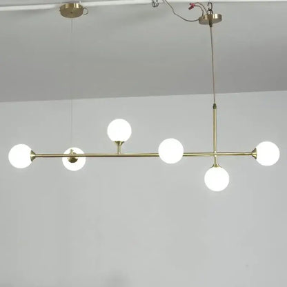 Modern gold copper ceiling chandelier living room glass globe light