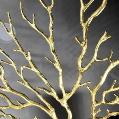 Modern gold coral tree sculpture living room marble decor