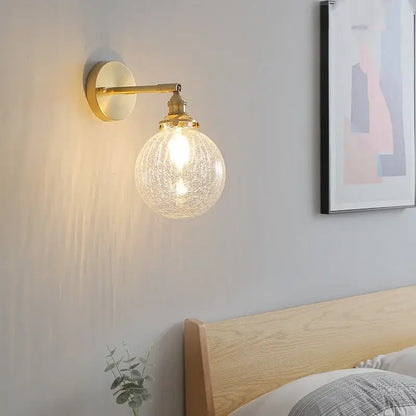 Modern gold crackled glass led wall lights bedroom sconce