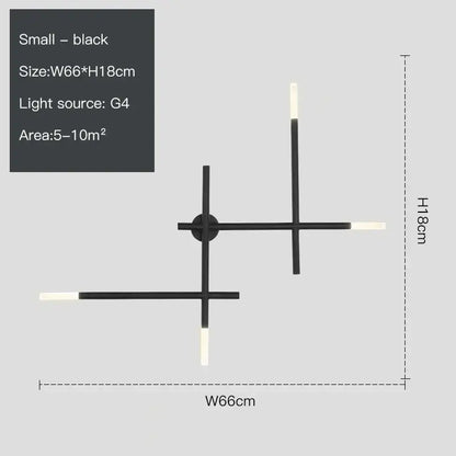 Modern gold cross-shaped wall lamp living room sconce