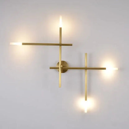 Modern gold cross-shaped wall lamp living room sconce