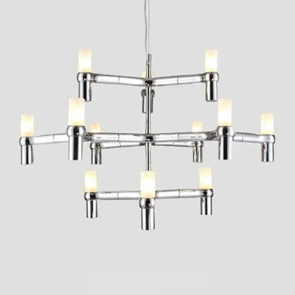 Modern gold crown major chandelier foyer geometric glass light