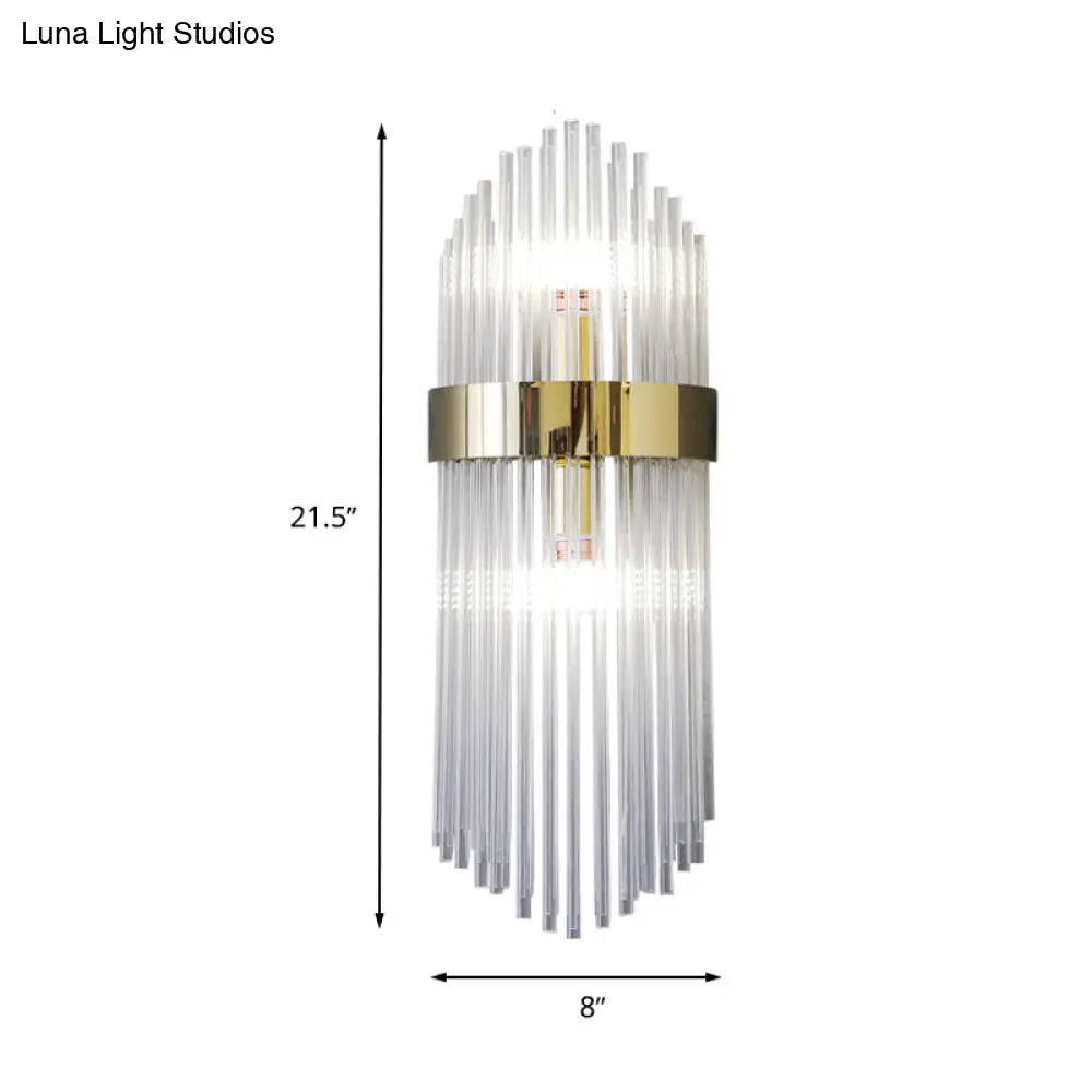 DecorBites™ Modern Gold Crystal 2-Light Layered Wall Lamp - Stylish Sconce for Living Room