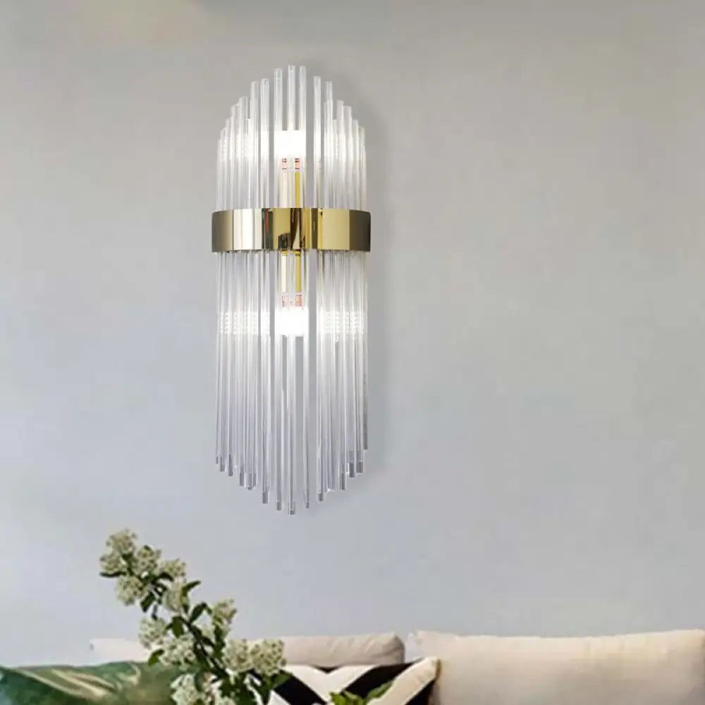 DecorBites™ Modern Gold Crystal 2-Light Layered Wall Lamp - Stylish Sconce for Living Room
