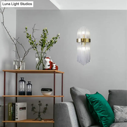 DecorBites™ Modern Gold Crystal 2-Light Layered Wall Lamp - Stylish Sconce for Living Room