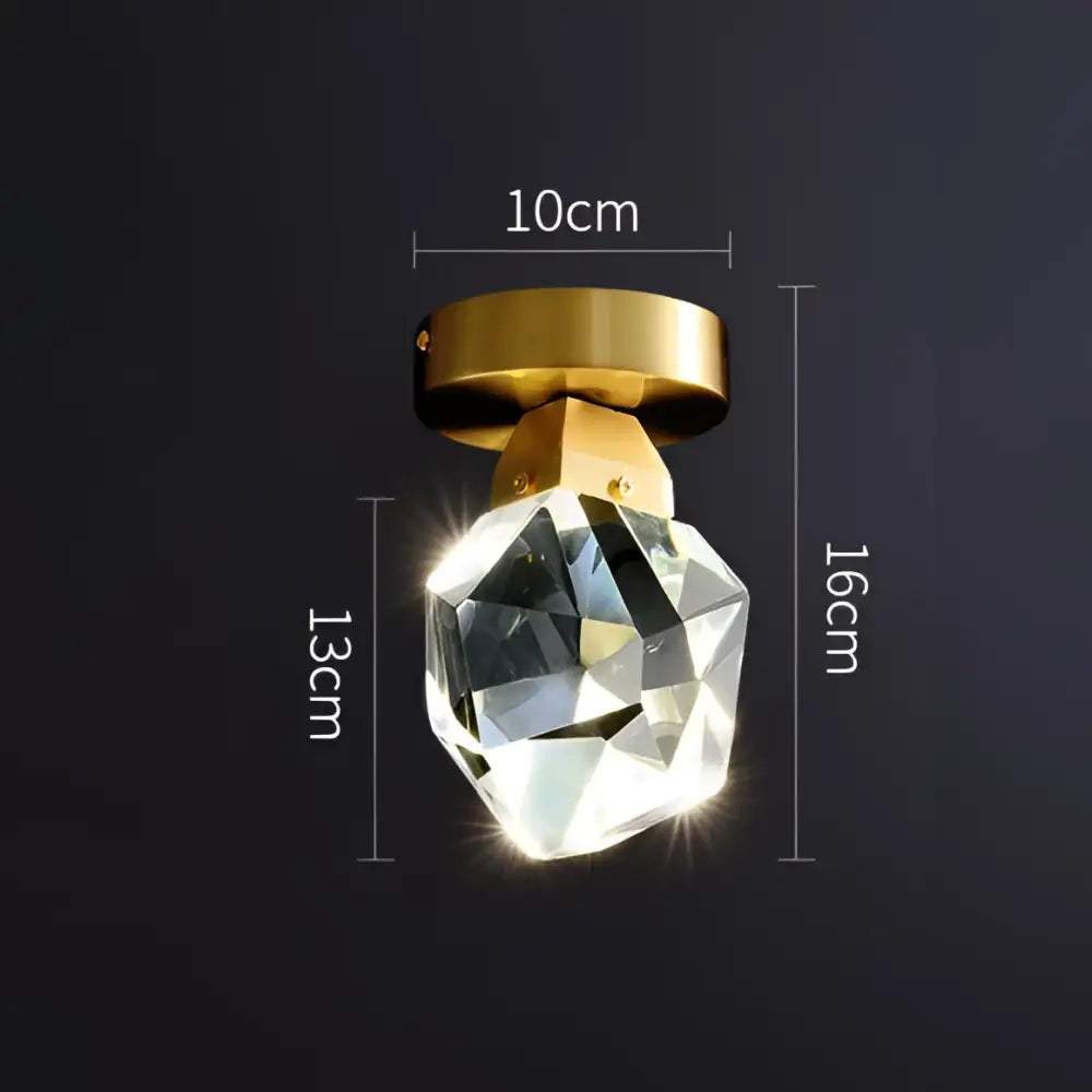 Modern gold crystal aisle ceiling light for entryway
