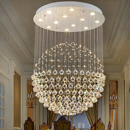 Modern gold crystal ball led ceiling chandelier living room
