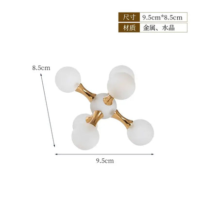 Modern gold crystal ball molecule geometric ornament living room decor