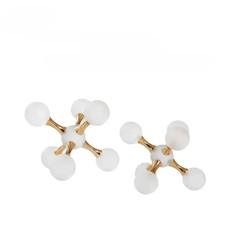 Modern gold crystal ball molecule geometric ornament living room decor