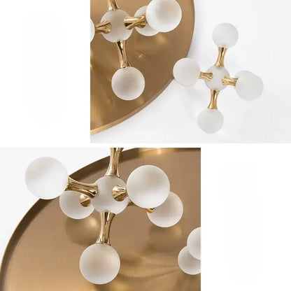 Modern gold crystal ball molecule geometric ornament living room decor
