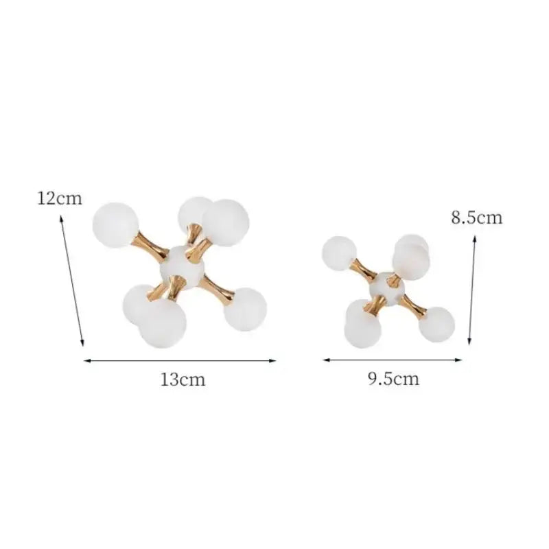 Modern gold crystal ball molecule geometric ornament living room decor