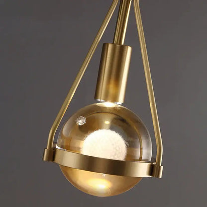 Modern gold crystal ball pendant light for dining room