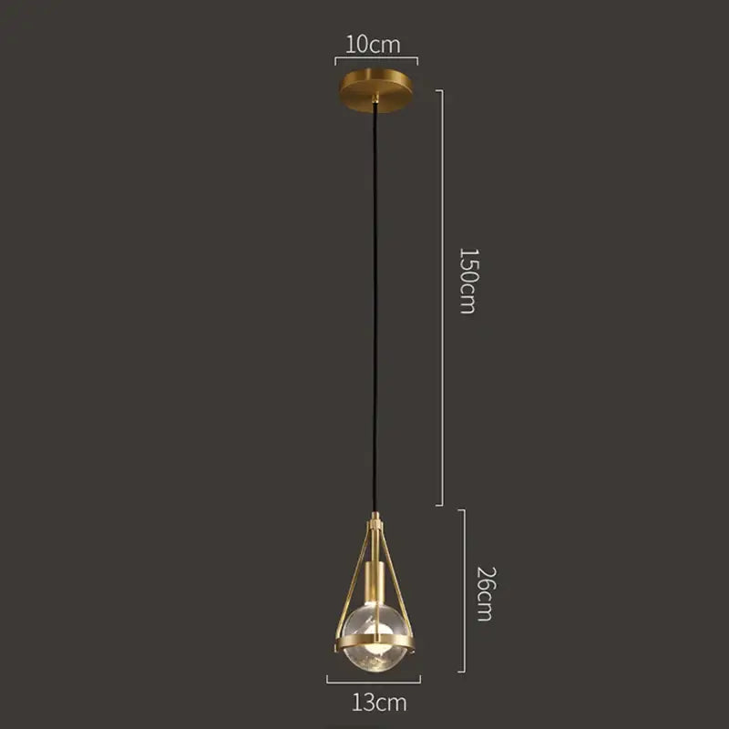 Modern gold crystal ball pendant light for dining room