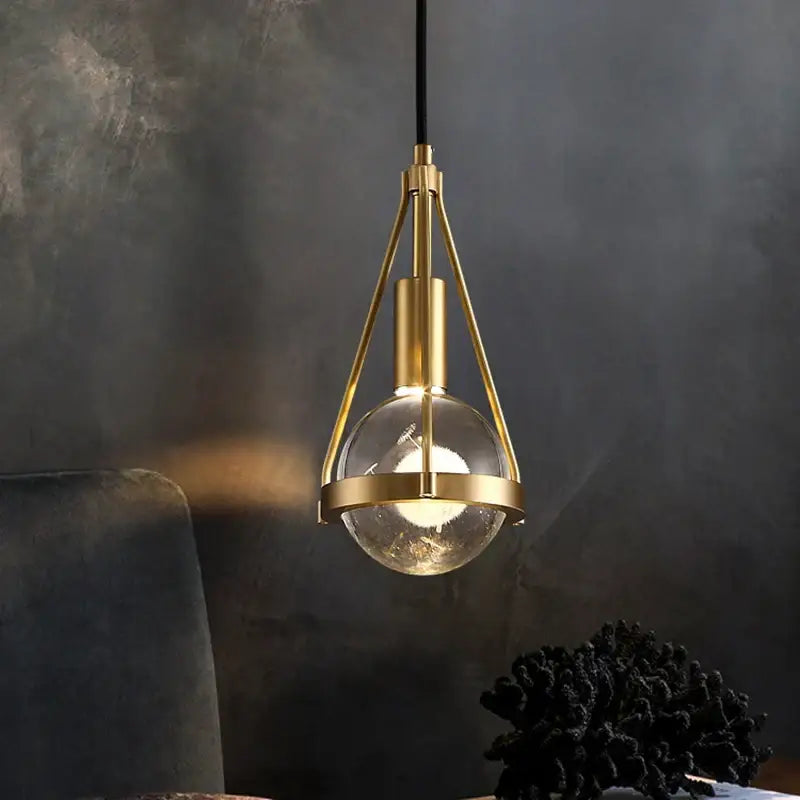 Modern gold crystal ball pendant light for dining room
