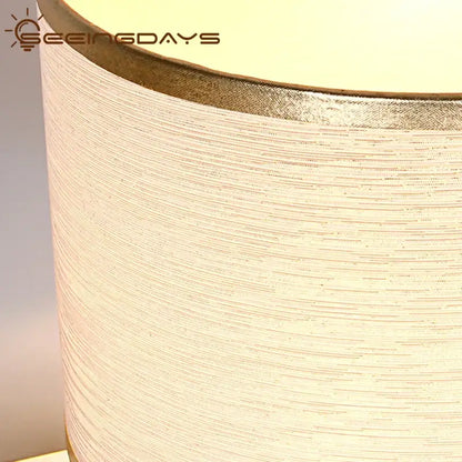 Modern gold crystal ball table lamp bedroom fabric shade