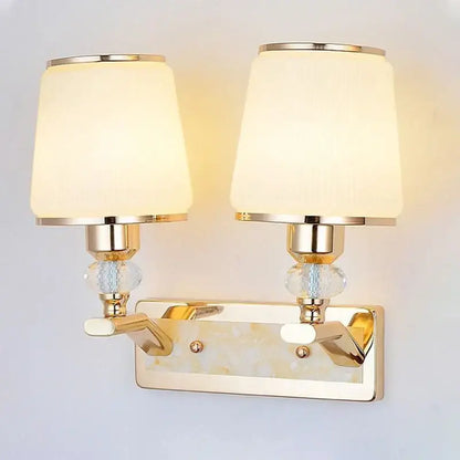 Modern gold crystal bedside wall sconce bedroom light with beads