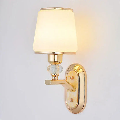 Modern gold crystal bedside wall sconce bedroom light with beads