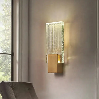 Modern gold crystal brass led wall lamp for luxury living room decor
