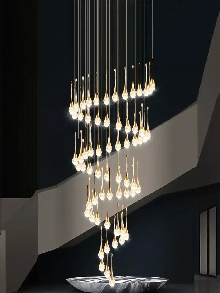 Modern gold crystal bubble chandelier living room pendant light