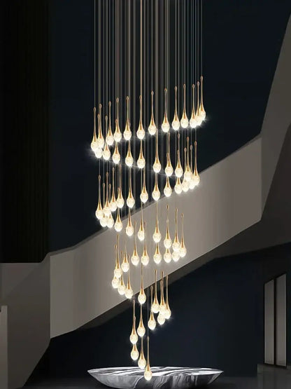 Modern gold crystal bubble chandelier living room pendant light