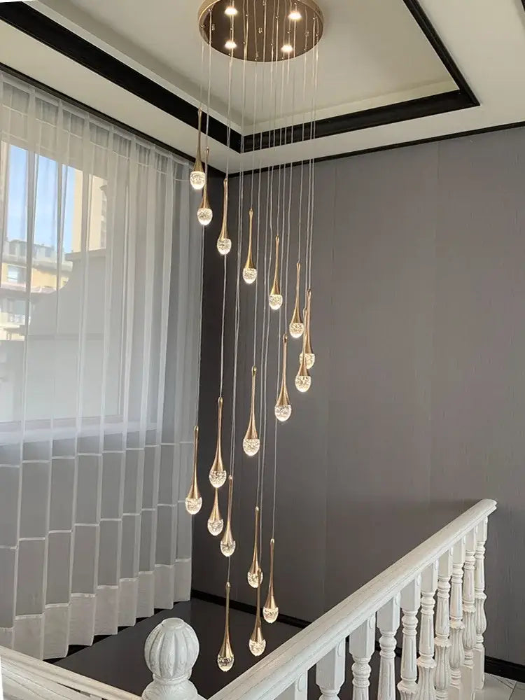 Modern gold crystal bubble chandelier living room pendant light