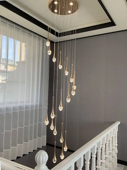 Modern gold crystal bubble chandelier living room pendant light