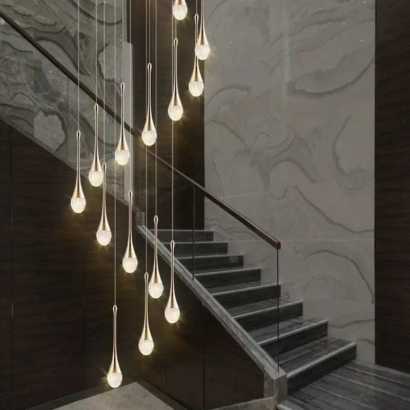 Modern gold crystal bubble chandelier living room pendant light