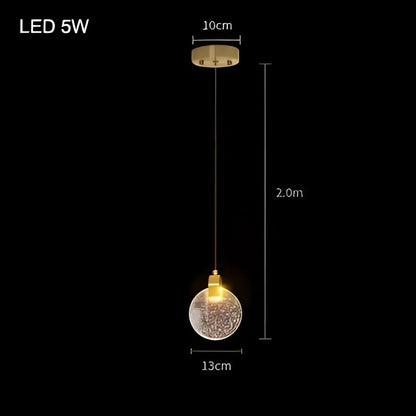 Modern gold crystal bubble pendant chandelier for dining room