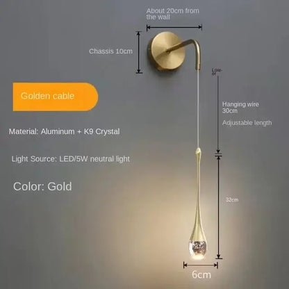 Modern gold crystal bubble pendant chandelier for dining room