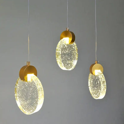 Modern gold crystal bubble pendant chandelier for dining room