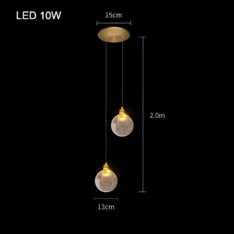 Modern gold crystal bubble pendant chandelier for dining room