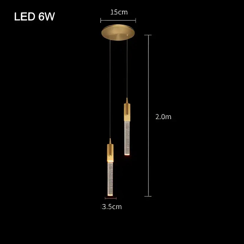 Modern gold crystal bubble pendant chandelier for dining room