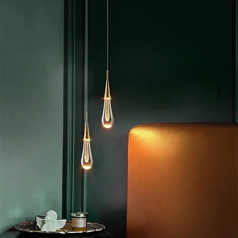 Modern gold crystal bubble pendant chandelier for dining room