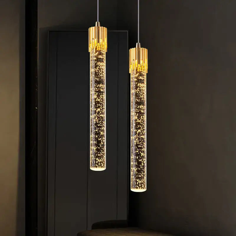 Modern gold crystal bubble pendant chandelier for dining room