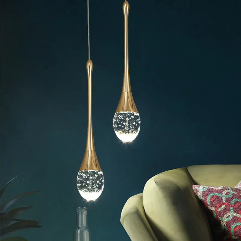 Modern gold crystal bubble pendant chandelier for dining room