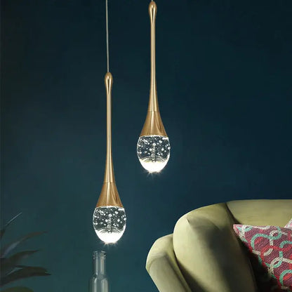 Modern gold crystal bubble pendant chandelier for dining room