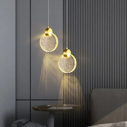 Modern gold crystal bubble pendant chandelier for dining room