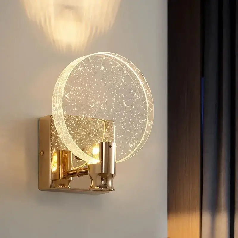 Modern gold crystal bubble wall lamp for bedroom luxury lighting