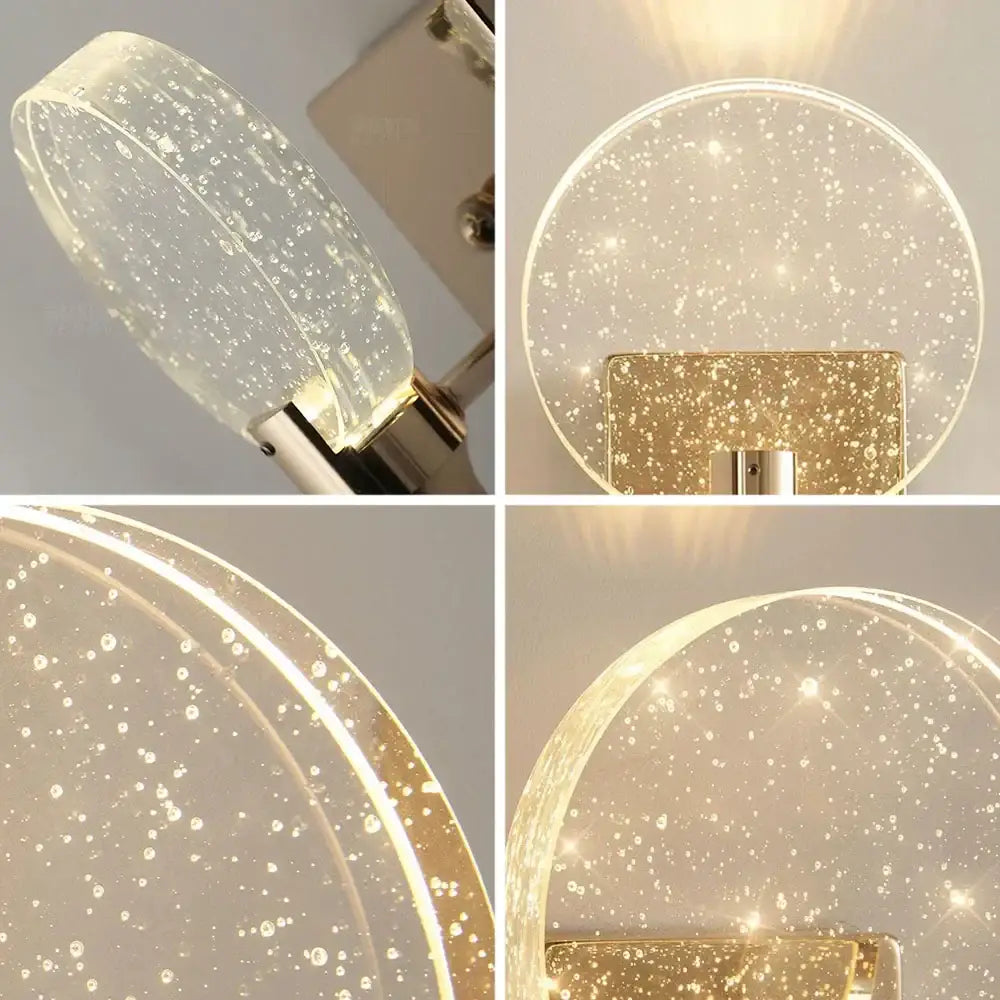 Modern gold crystal bubble wall lamp for bedroom luxury lighting