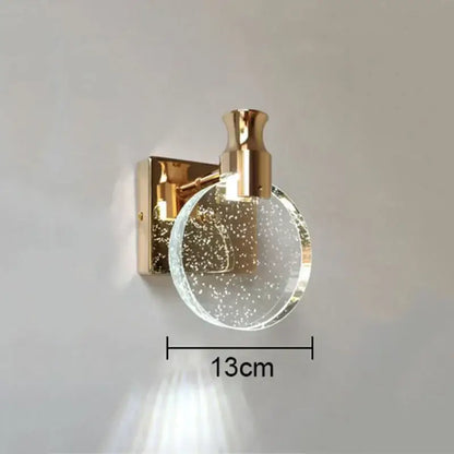 Modern gold crystal bubble wall lamp for bedroom luxury lighting