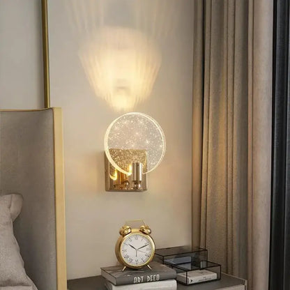 Modern gold crystal bubble wall lamp for bedroom luxury lighting