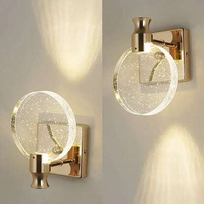 Modern gold crystal bubble wall lamp for bedroom luxury lighting
