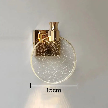 Modern gold crystal bubble wall lamp for bedroom luxury lighting
